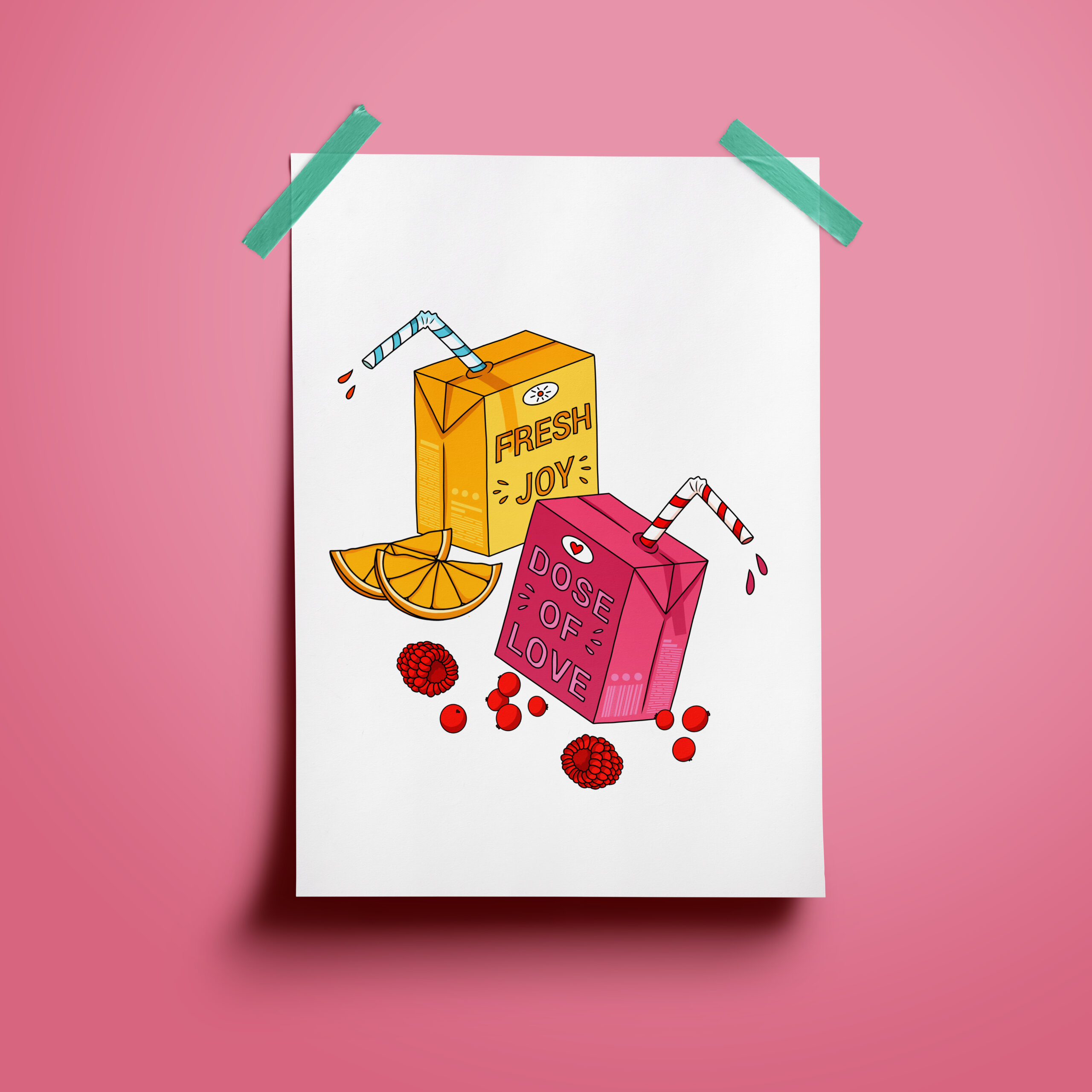 poster brique de jus coloré