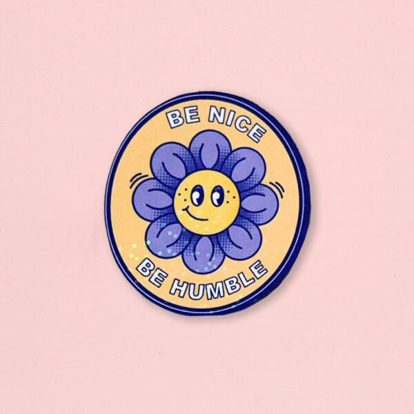 sticker coloré be nice fleur violette